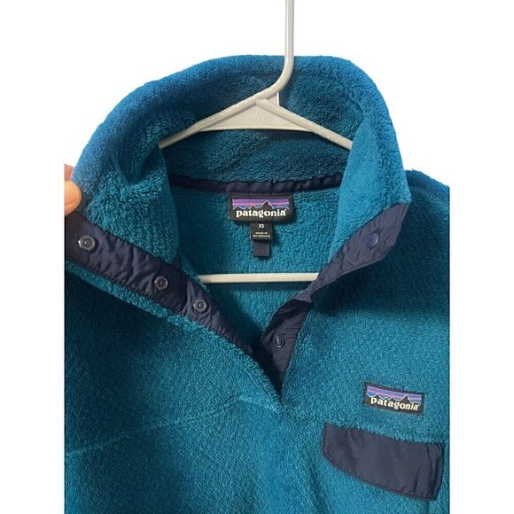 Patagonia Womens Synchilla Snap-T Fleece Pullover Teal, WIND RESISTANT, OUTDOORS - Picture 6 of 8